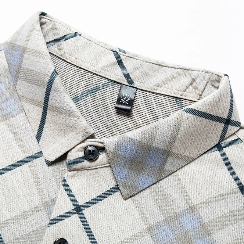 Men's Wrinkle-Free Business Shirt - Plaid Long Sleeve - SlayGood