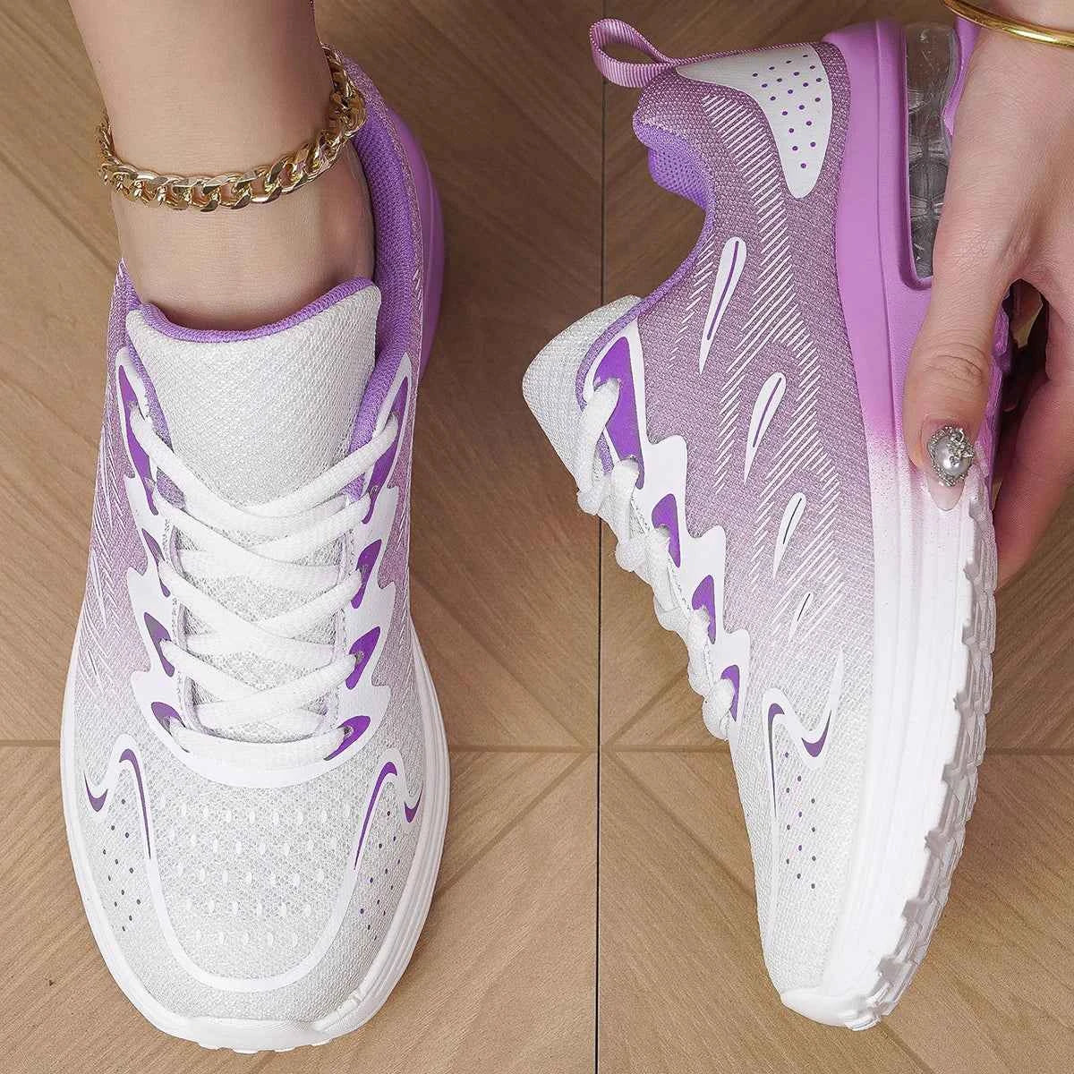 Women's Air Cushion Running Shoes Breathable Mesh Walking Sneakers