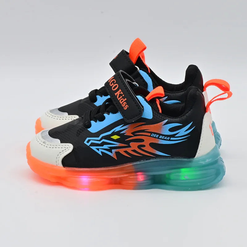 Kids LED Light Sneakers Anti-Slip Basketball Shoes Boys Girls