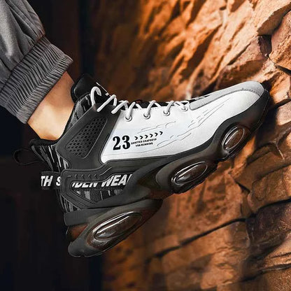 DZAG Men's High-Top Basketball Sneakers Shock Absorbing Casual Shoes