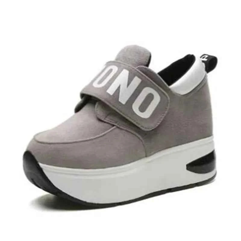 Women's Platform Wedge Sneakers - High Heel Casual Shoes