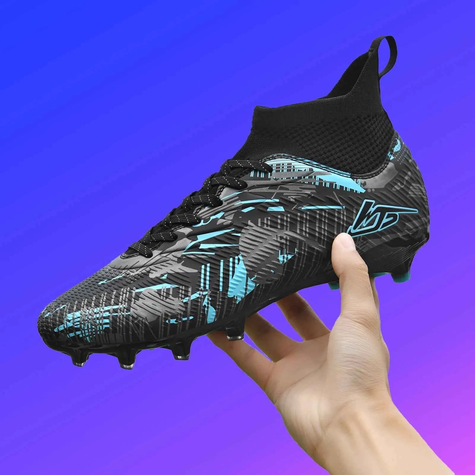 Men's Soccer Shoes TF/FG Football Boots Long Spikes Turf Cleats