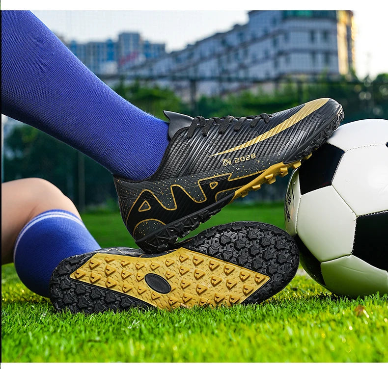 ANHUHU Men's Soccer Cleats Professional Football Boots Long Spikes