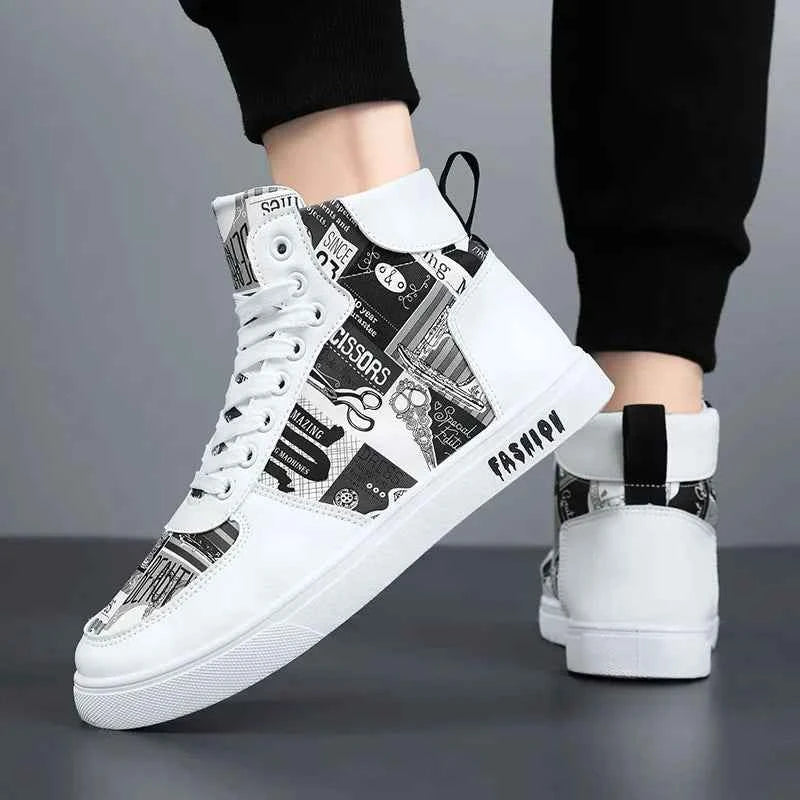 Men's High-Top Hemp Sneakers - Breathable Casual Shoes
