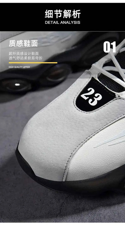 DZAG Men's High-Top Basketball Sneakers Shock Absorbing Casual Shoes