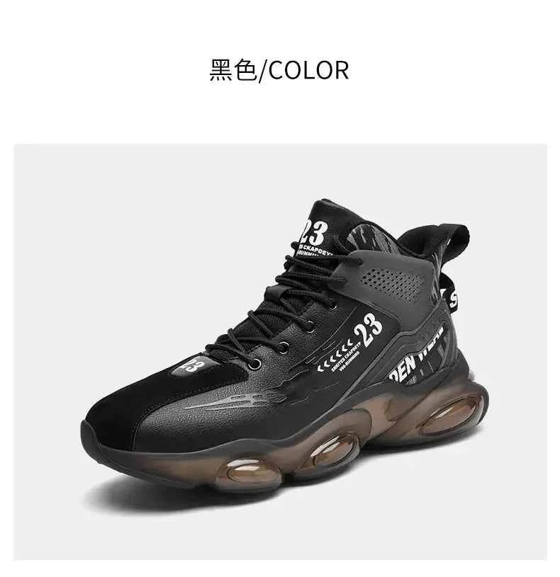 DZAG Men's High-Top Basketball Sneakers Shock Absorbing Casual Shoes