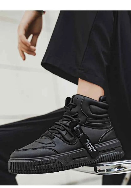 PDMCMS Men's High-Top Sneakers Waterproof Skateboard Casual Shoes