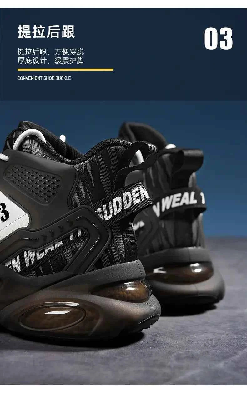 DZAG Men's High-Top Basketball Sneakers Shock Absorbing Casual Shoes