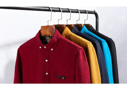 Men's Thick Casual Print Shirt - Long Sleeve Streetwear - SlayGood