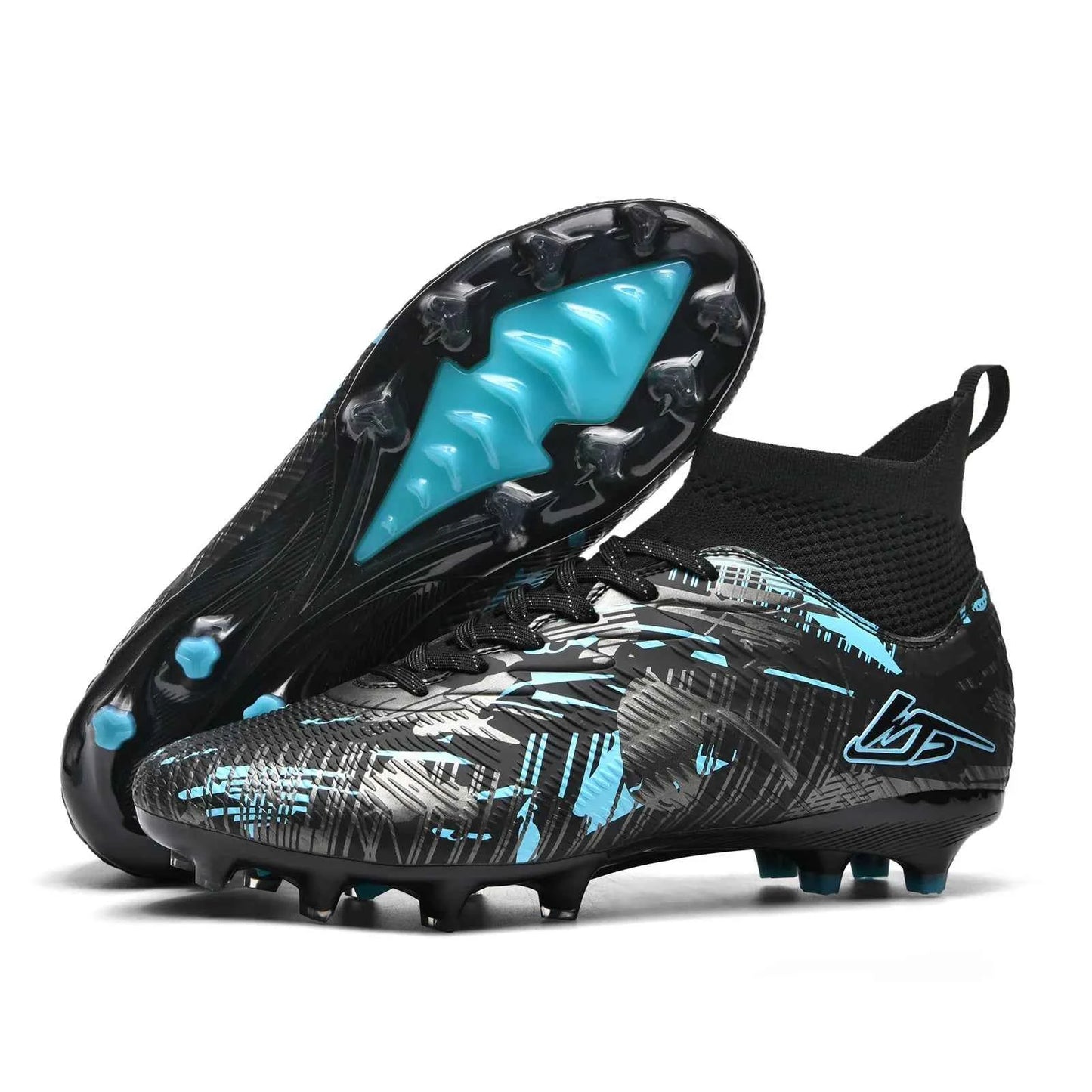 Men's Soccer Shoes TF/FG Football Boots Long Spikes Turf Cleats