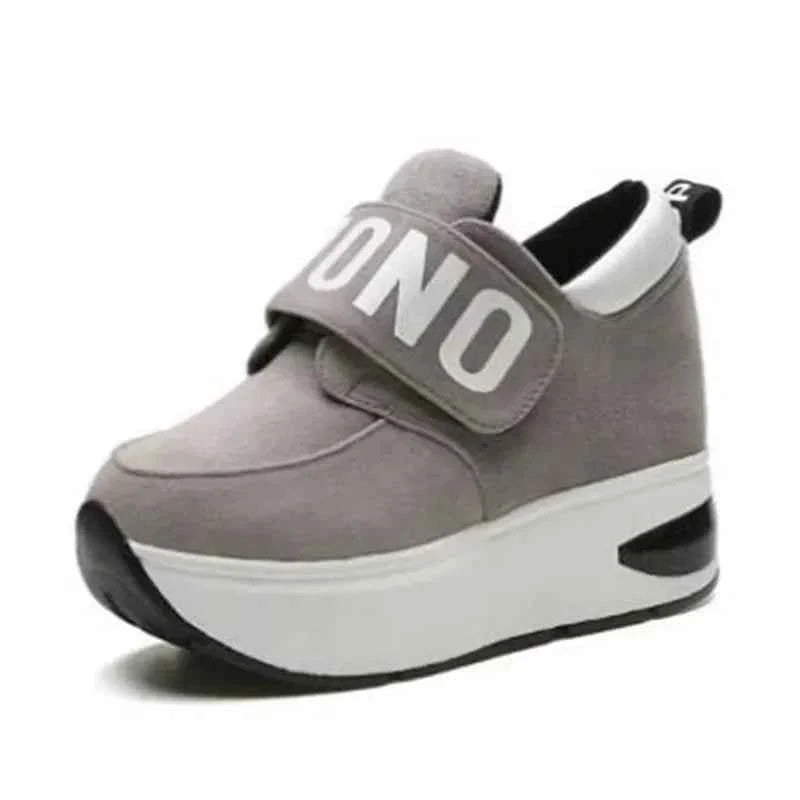 Women's Platform Wedge Sneakers - High Heel Casual Shoes