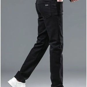 Men's Slim Fit Dress Jeans - Smart Casual Black Denim - SlayGood