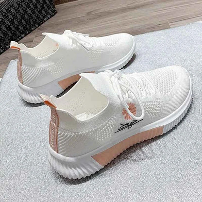 Okkdey Women's Casual Sneakers Comfortable Stretch Fabric Tennis Shoes