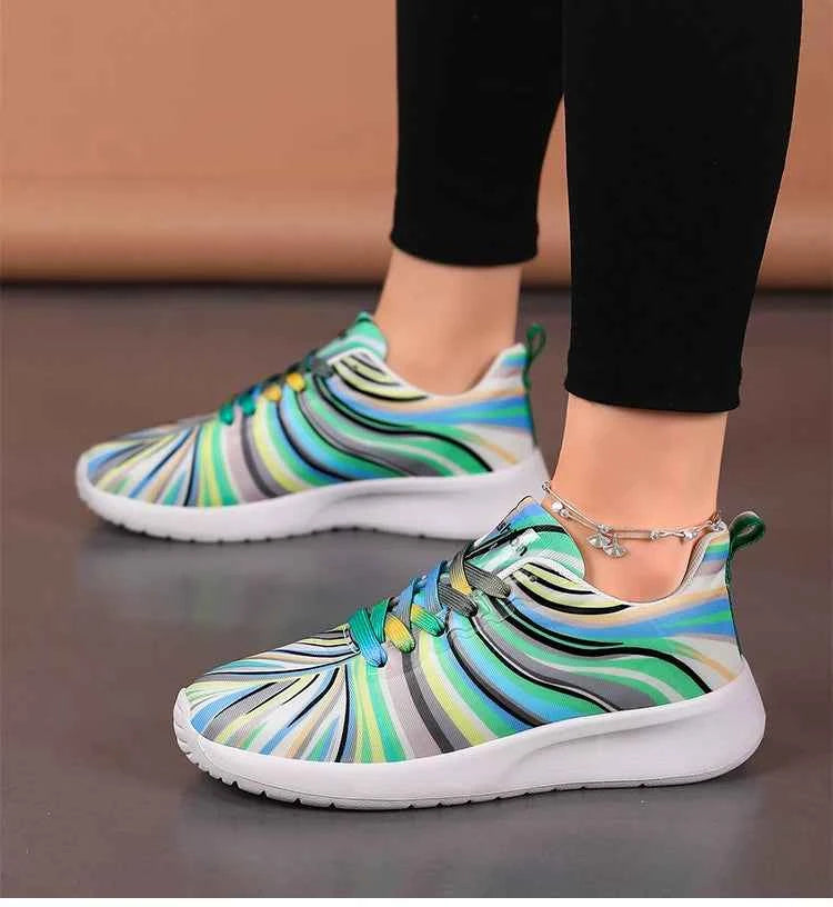 KUIDFAR Women's Colorful Sneakers Breathable Mesh Sports Shoes