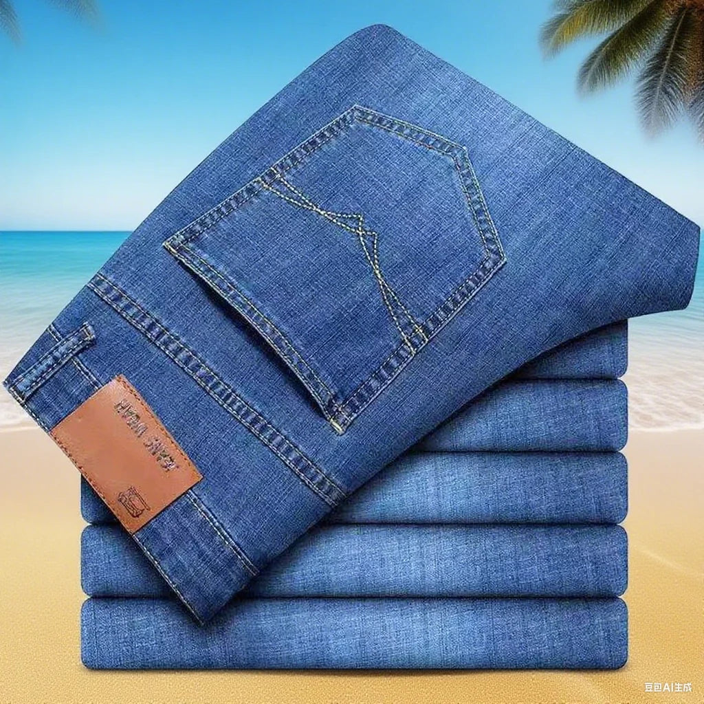 Men's Loose Fit Jeans - Casual Stretch Denim - SlayGood