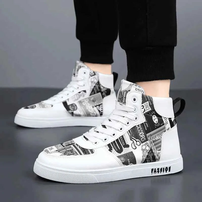 Men's High-Top Hemp Sneakers - Breathable Casual Shoes