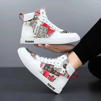 Men's High-Top Hemp Sneakers - Breathable Casual Shoes