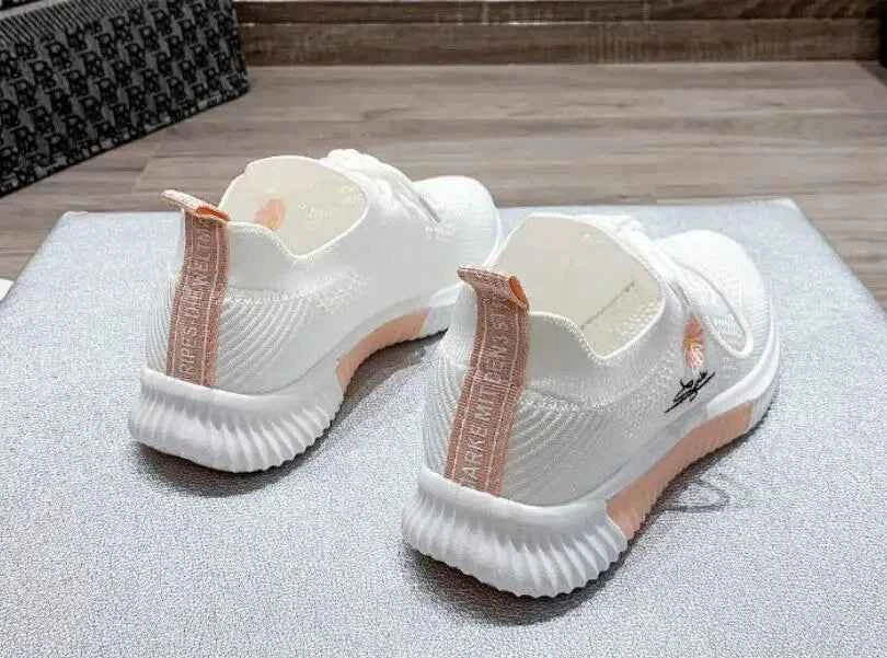 Okkdey Women's Casual Sneakers Comfortable Stretch Fabric Tennis Shoes