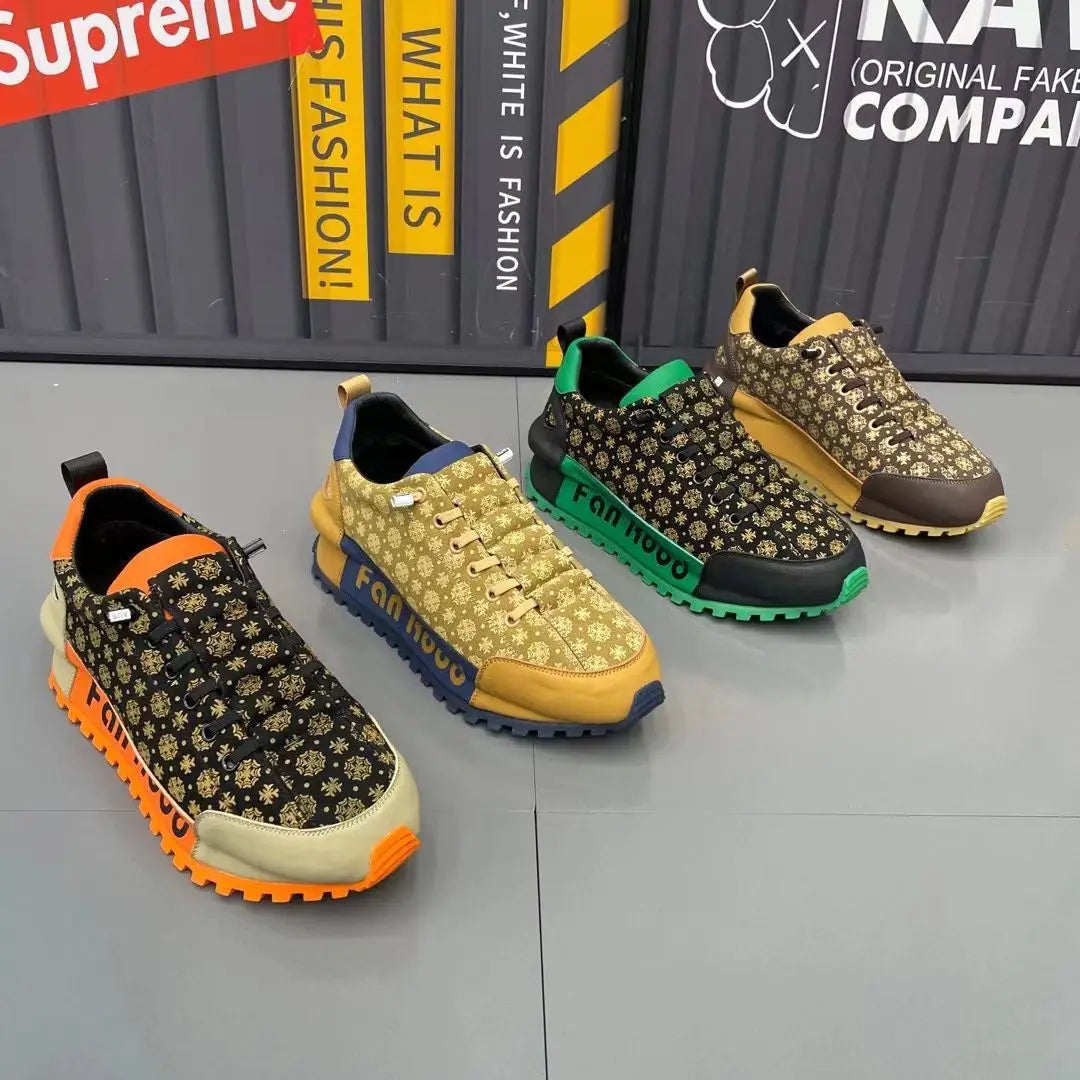 WaDFCD Men's Chunky Platform Sneakers Height Increasing Casual Shoes