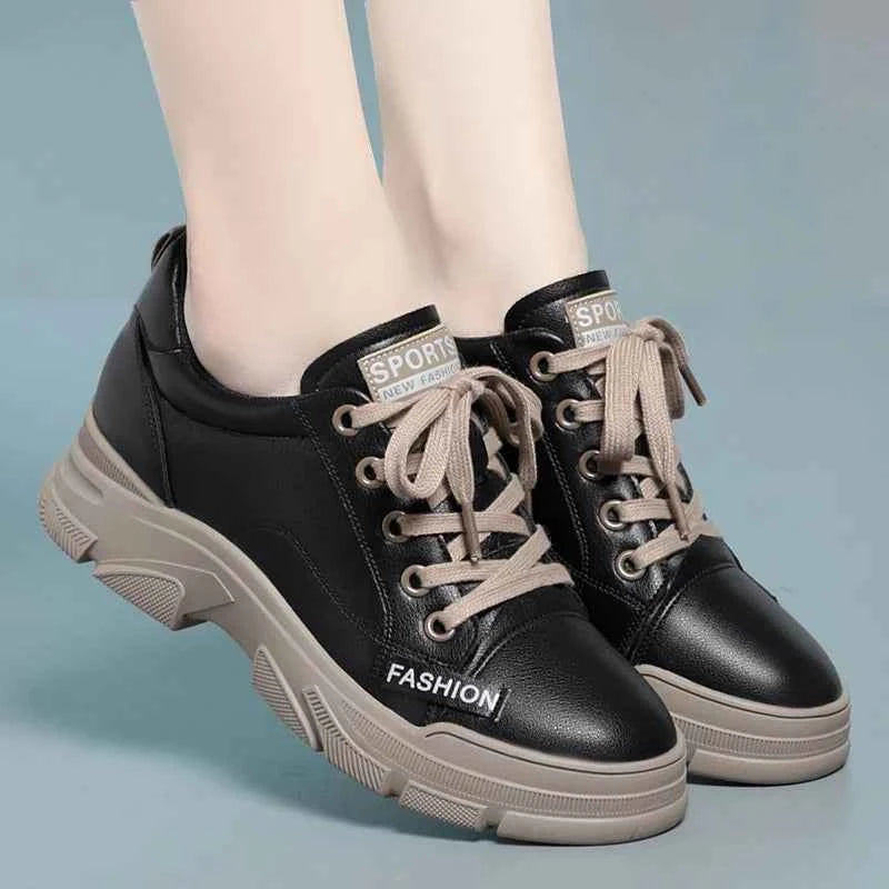 Women's Platform Sneakers - Thick Sole Non-Slip Shoes