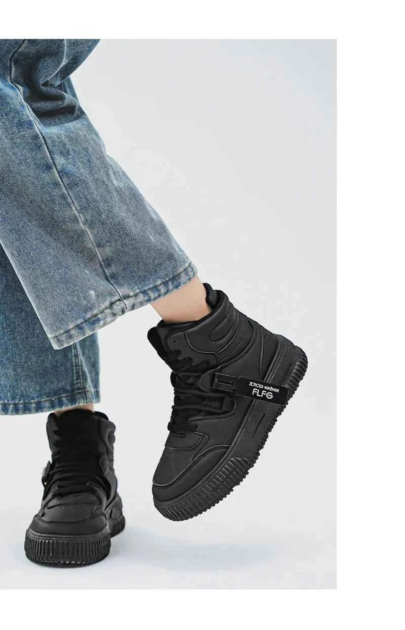 PDMCMS Men's High-Top Sneakers Waterproof Skateboard Casual Shoes