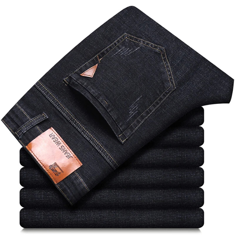 Men's Stretch Straight Jeans - Slim Fit Business Denim - SlayGood