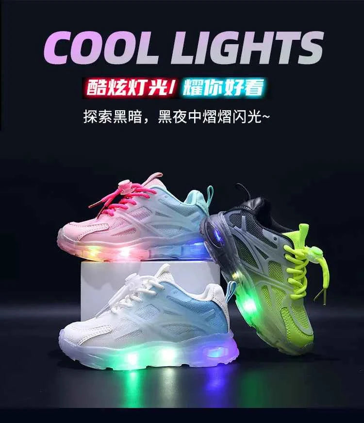 Kids Light Up Sneakers - Breathable Anti-Slip Sports Shoes