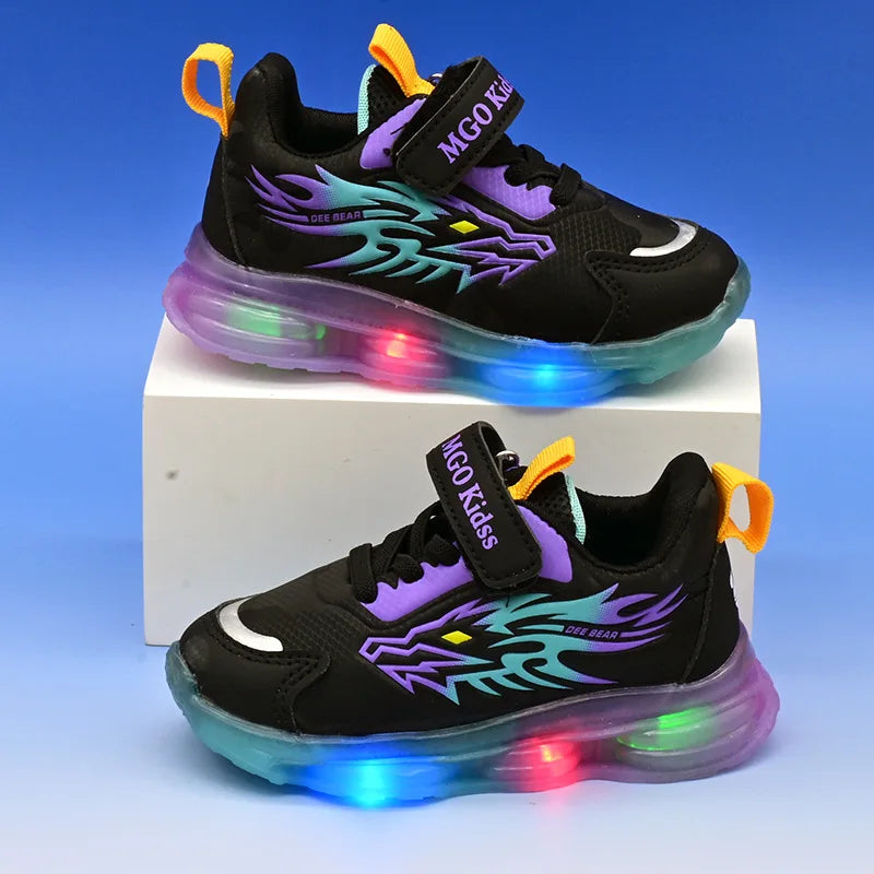 Kids LED Light Sneakers Anti-Slip Basketball Shoes Boys Girls