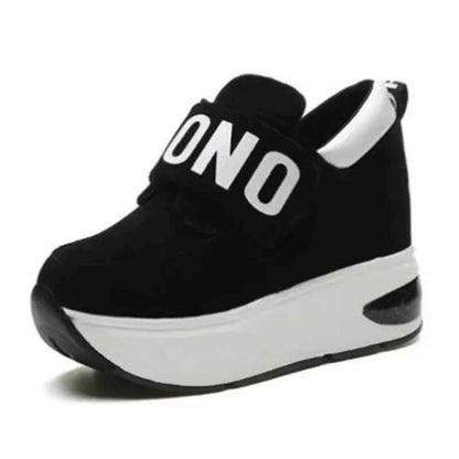 Women's Platform Wedge Sneakers - High Heel Casual Shoes