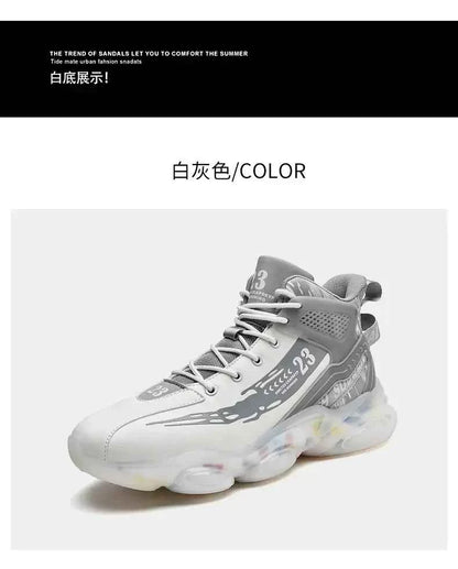 DZAG Men's High-Top Basketball Sneakers Shock Absorbing Casual Shoes