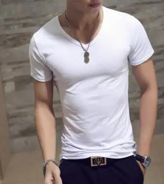 Men's V-Neck Fitness T-Shirt - Oversized Casual Tee - SlayGood