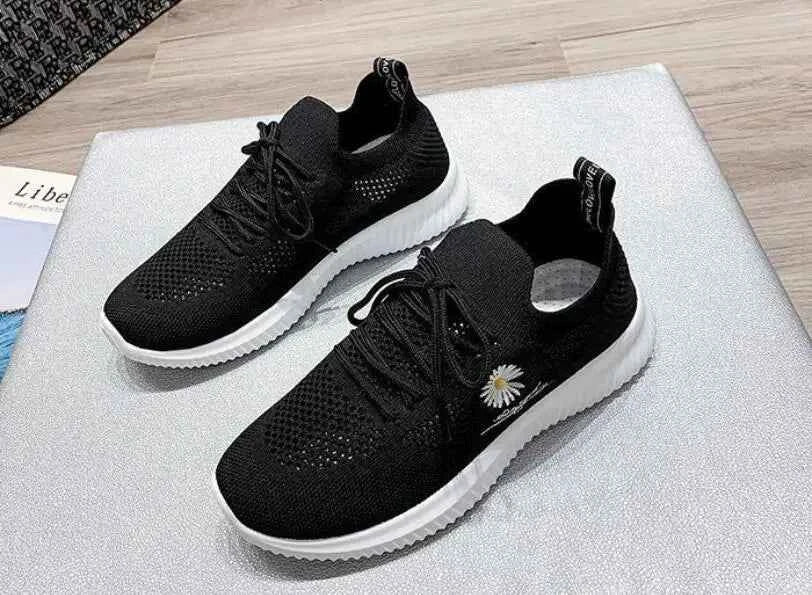 Okkdey Women's Casual Sneakers Comfortable Stretch Fabric Tennis Shoes