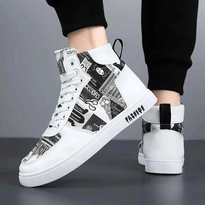 Men's High-Top Hemp Sneakers - Breathable Casual Shoes