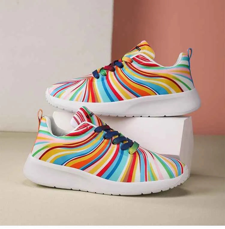 KUIDFAR Women's Colorful Sneakers Breathable Mesh Sports Shoes