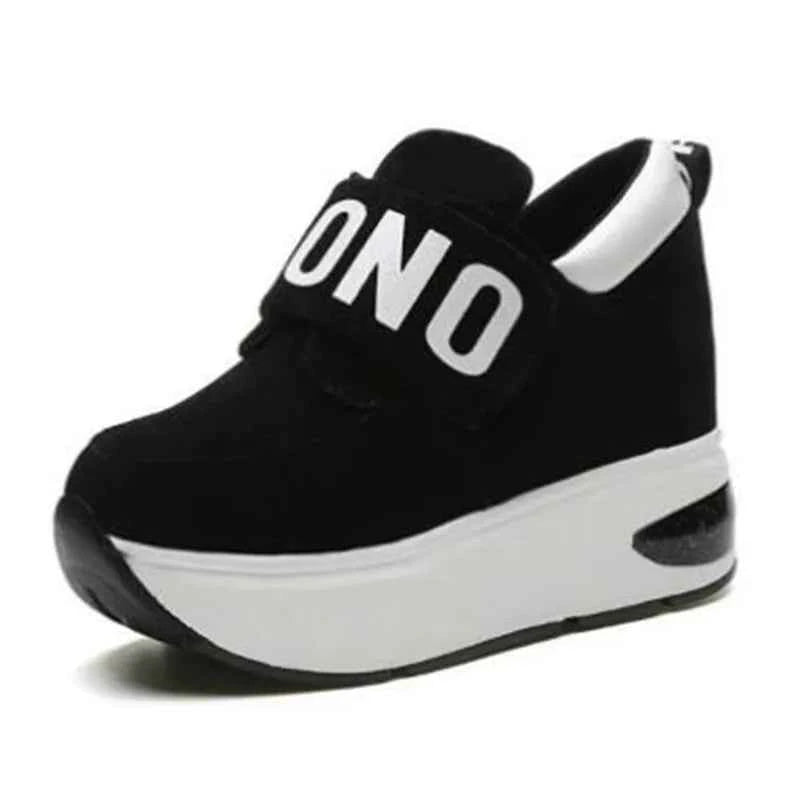 Women's Platform Wedge Sneakers - High Heel Casual Shoes