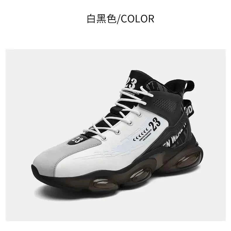 DZAG Men's High-Top Basketball Sneakers Shock Absorbing Casual Shoes