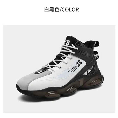 DZAG Men's High-Top Basketball Sneakers Shock Absorbing Casual Shoes