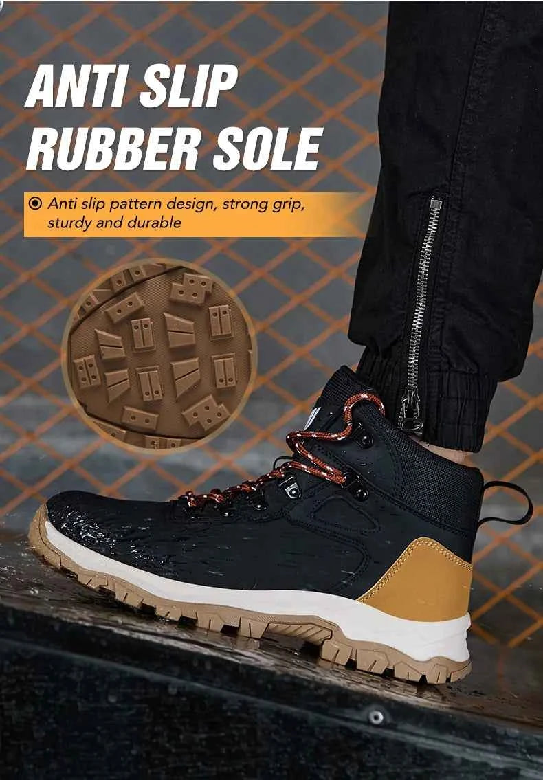 Men's Steel Toe Safety Work Boots - Lightweight Industrial Shoes