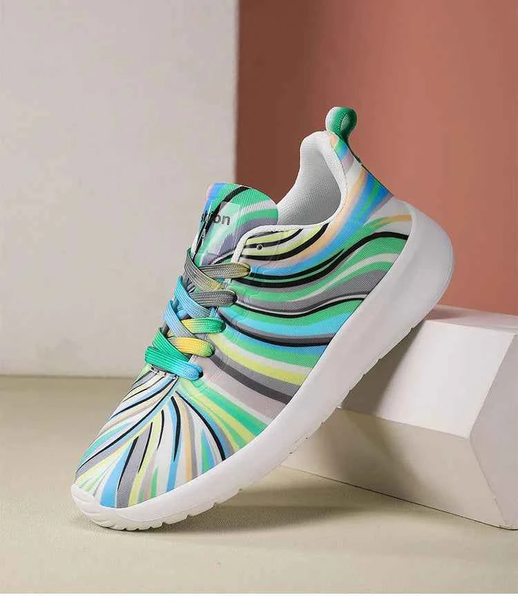 KUIDFAR Women's Colorful Sneakers Breathable Mesh Sports Shoes