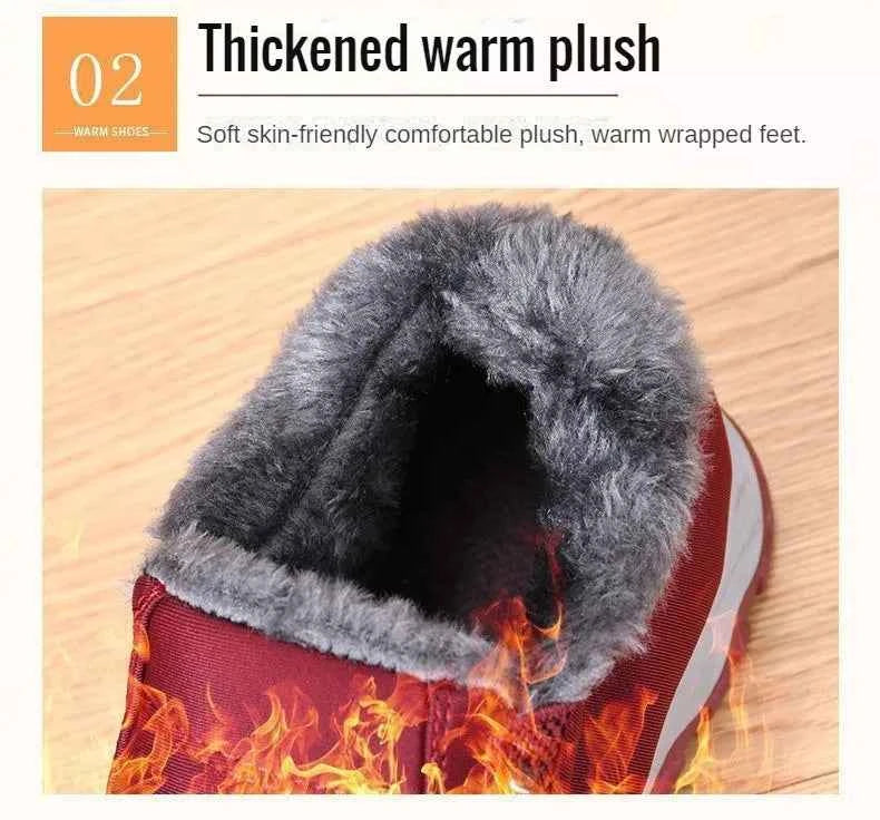 Women's Winter Ankle Boots - Warm Plush Lined Slip-On Shoes