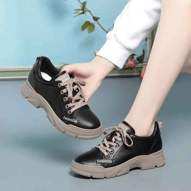 Women's Platform Sneakers - Thick Sole Non-Slip Shoes