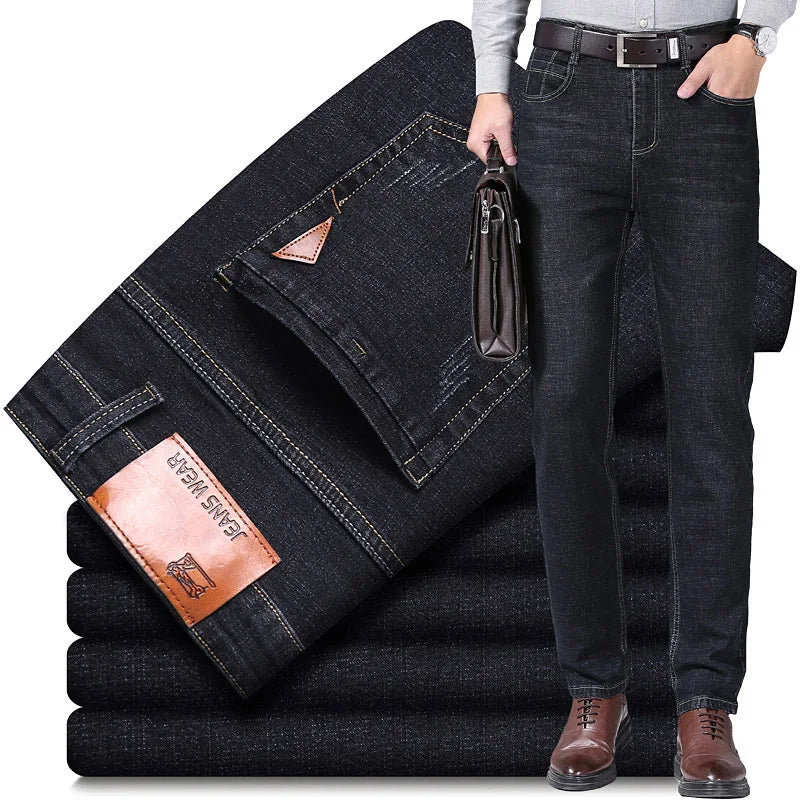 Men's Business Casual Jeans - Classic Slim Fit Denim - SlayGood