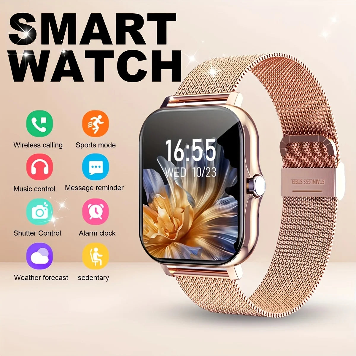 PENGAGAR 1.83" Smart Watch Bluetooth Call Sports Fitness Tracker