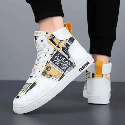 Men's High-Top Hemp Sneakers - Breathable Casual Shoes