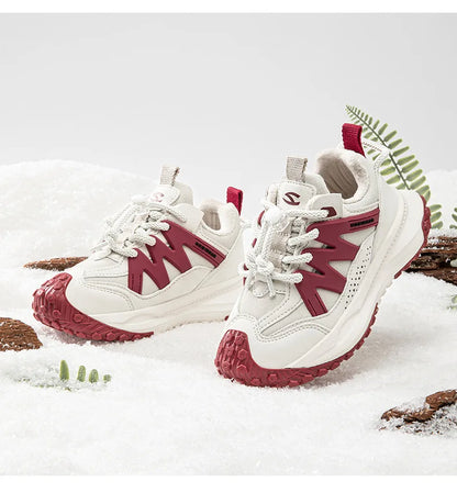Kids Winter Sneakers - Warm Plush Lined Sports Shoes
