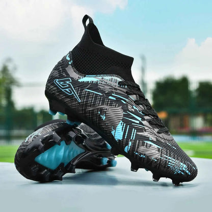 Men's Soccer Shoes TF/FG Football Boots Long Spikes Turf Cleats