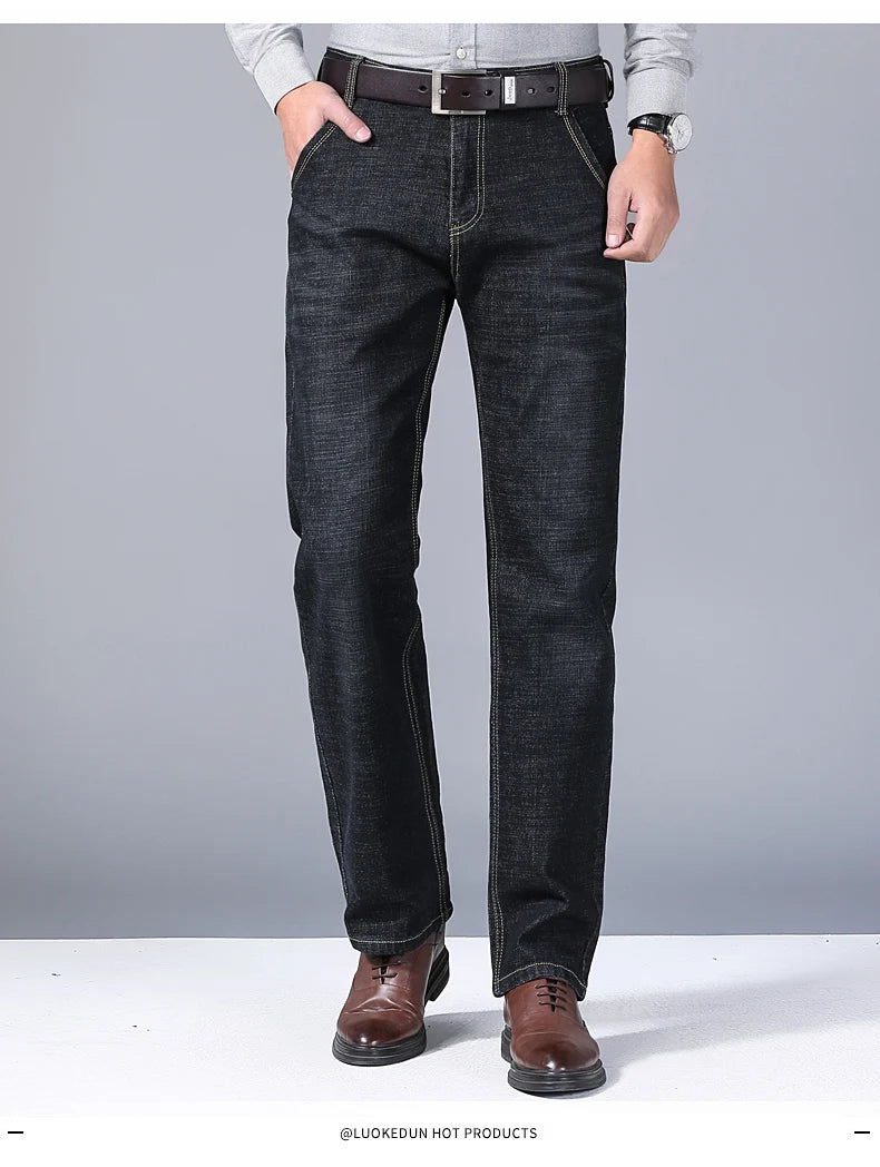 Men's Business Casual Jeans - Classic Slim Fit Denim - SlayGood