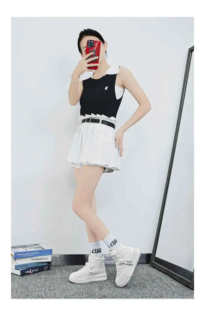 PDMCMS Men's High-Top Sneakers Waterproof Skateboard Casual Shoes