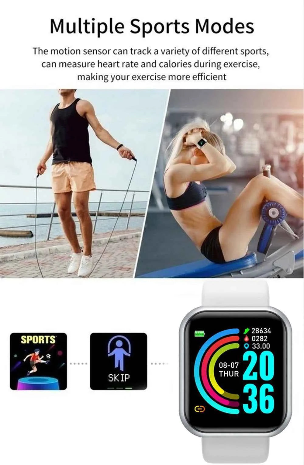 Bluetooth Smart Watch Fitness Tracker