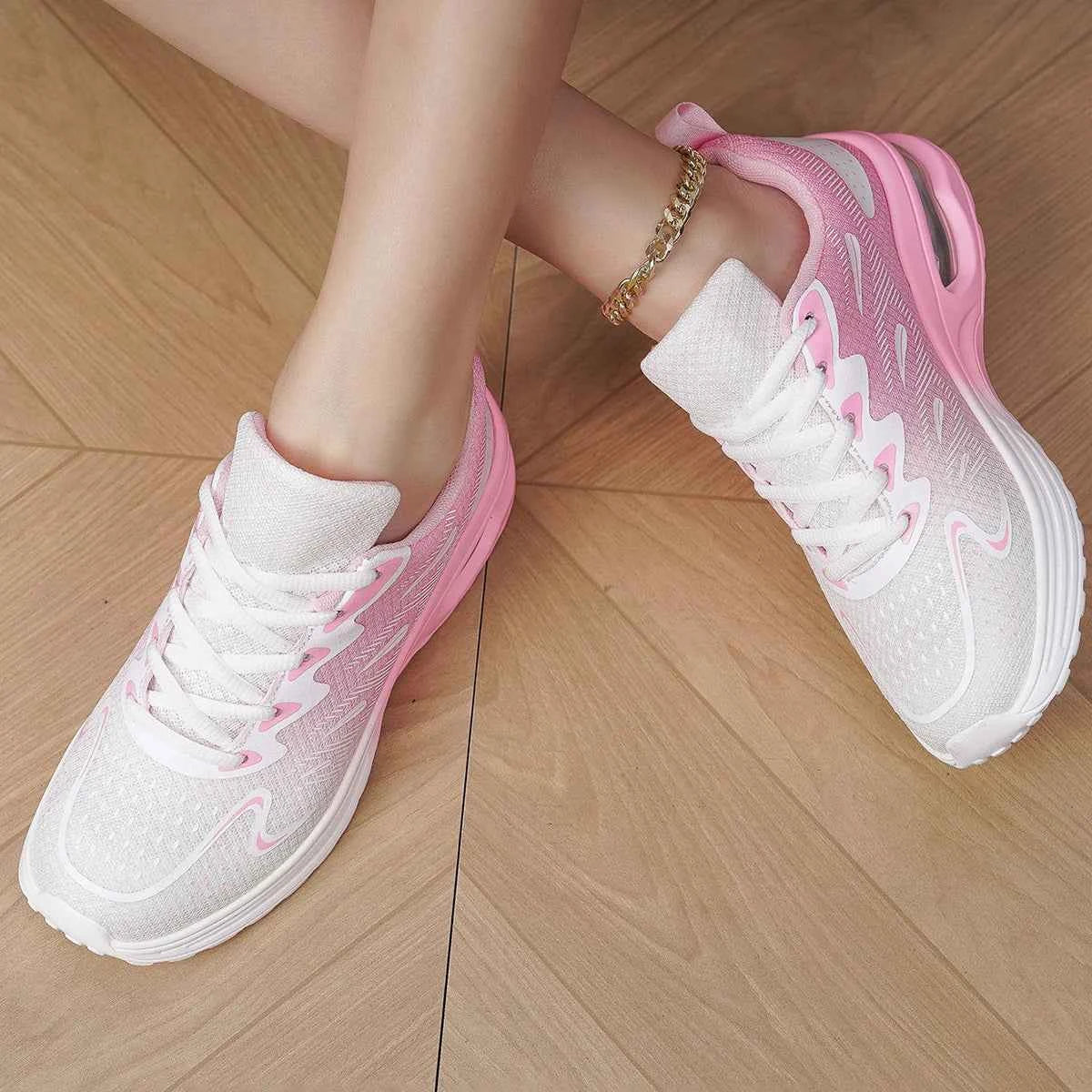 Women's Air Cushion Running Shoes Breathable Mesh Walking Sneakers